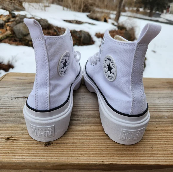 Converse White High-Top Platform Sneakers - Picture 4 of 8